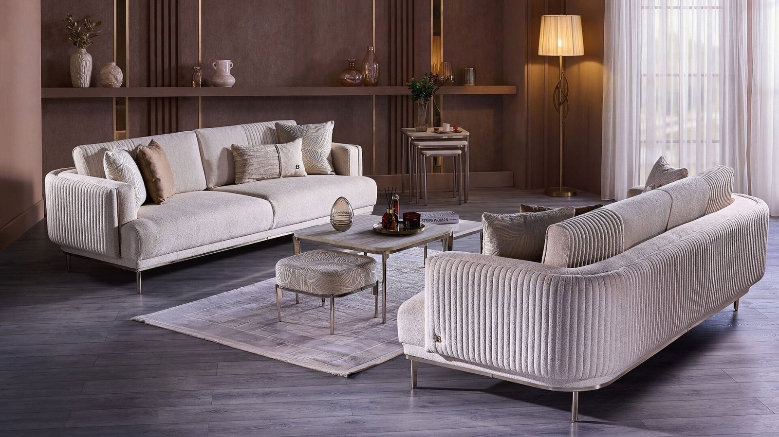 MARIETTA Living Room Set (Linka Beige) - Image 4