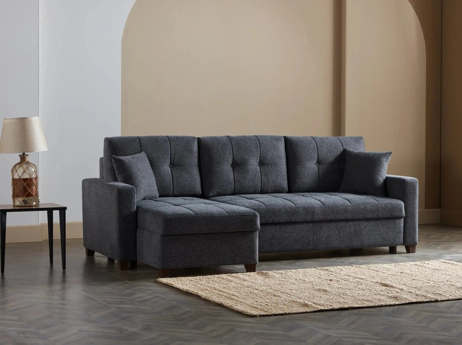 Mocca L Shape Sectional (Dupont Anthracite) - Image 4