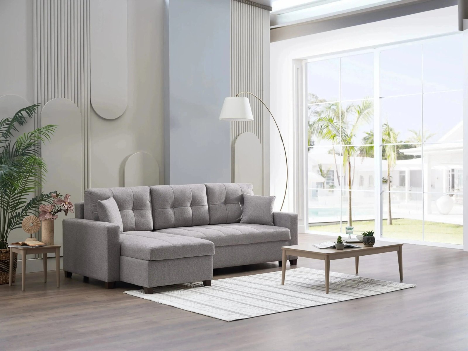 Mocca Sectional (Dupont Grey) - Image 5