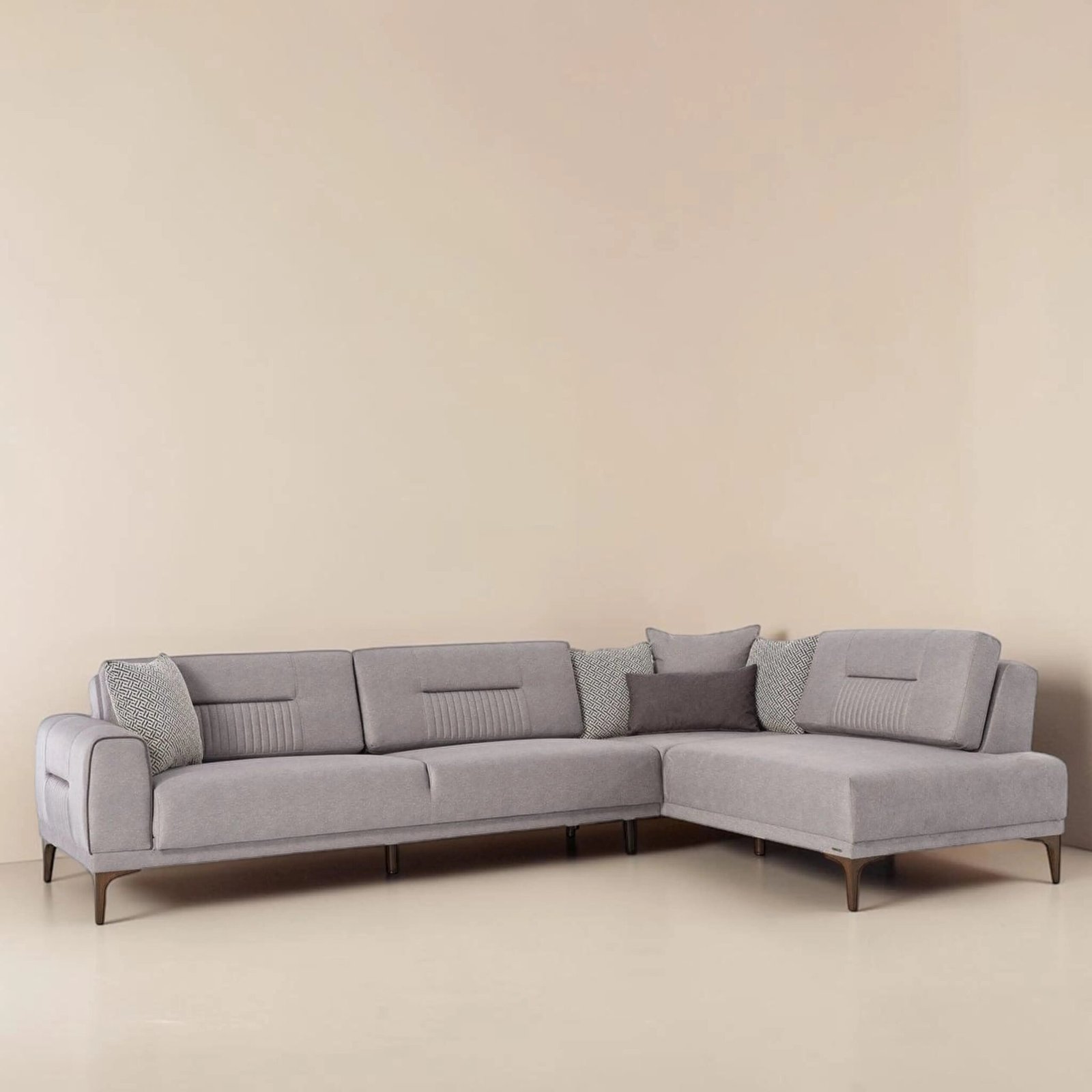 Seul L Shape Sleeper Sectional (Palma Grey)