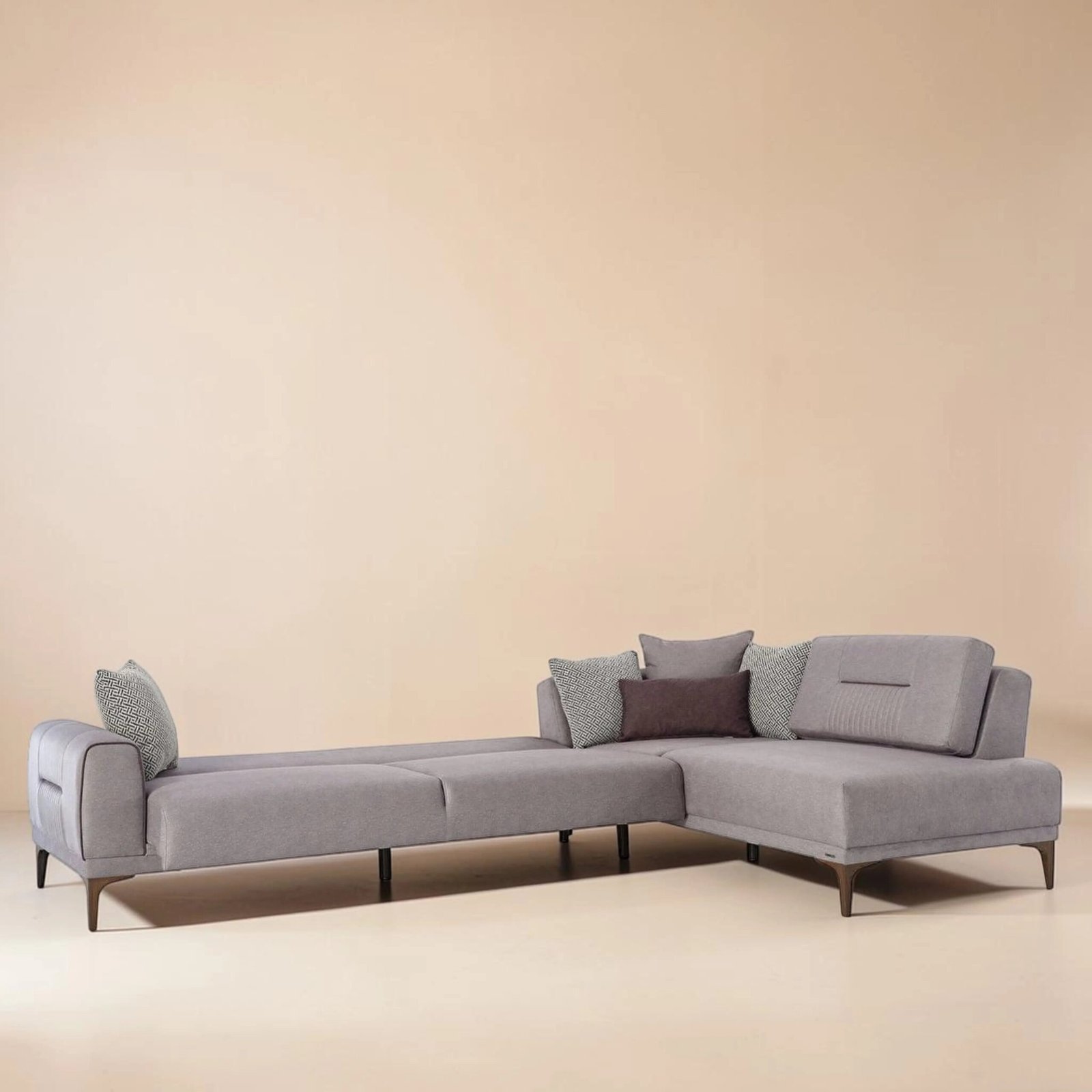 Seul L Shape Sleeper Sectional (Palma Grey) - Image 2